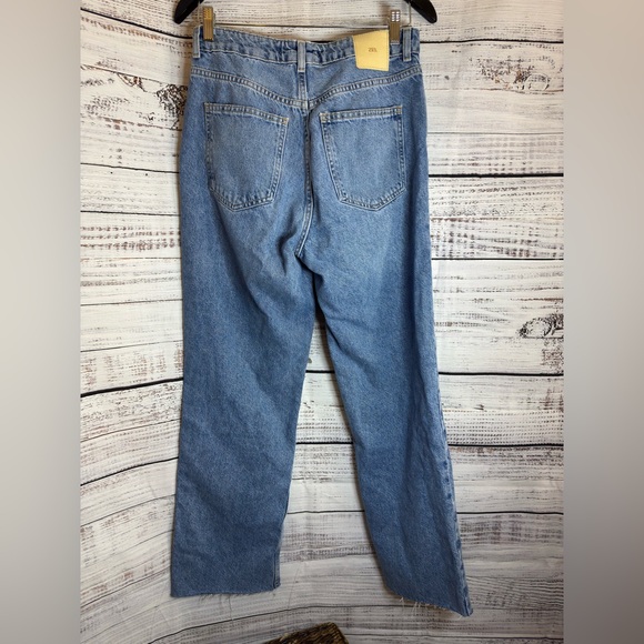 Zara Jeans womens size 6 high rise z1975 straight leg Denim Ankle Mid Blue - Picture 6 of 15
